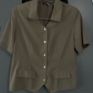 Vintage Notations/Petite Top/Tan/Size 8